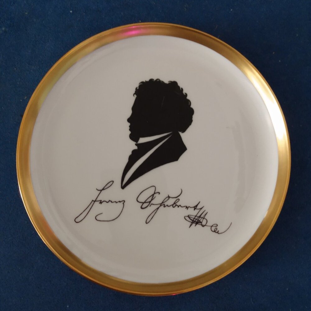 Schubert Classical Composer Silhouette Plate Furstenberg 1st Issue 1971 Germany